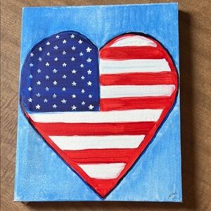 Patriotic Heart Canvas Art
